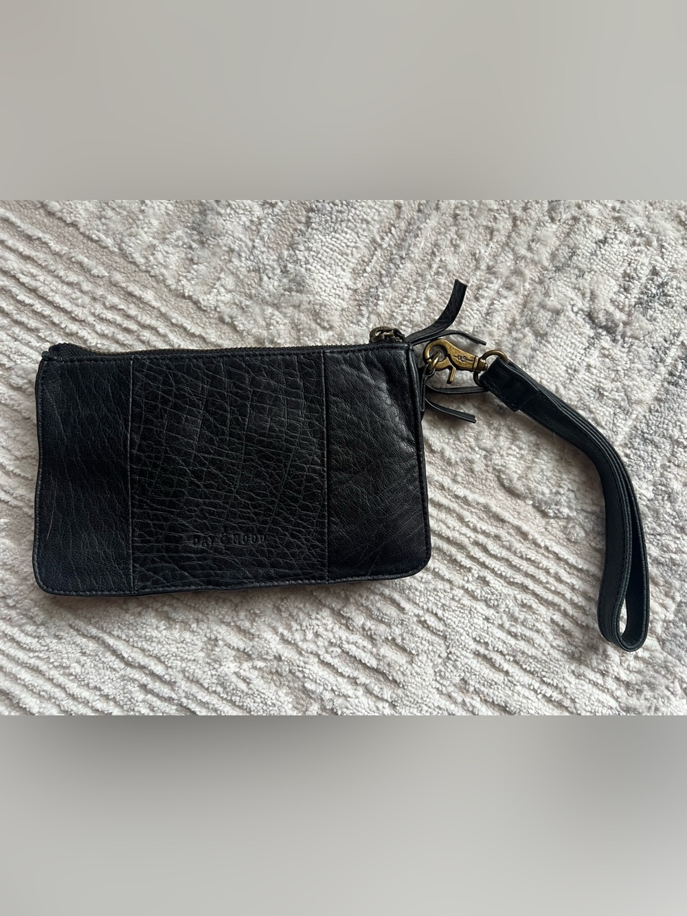 Day & Mood Black Leather Wristlet Clutch